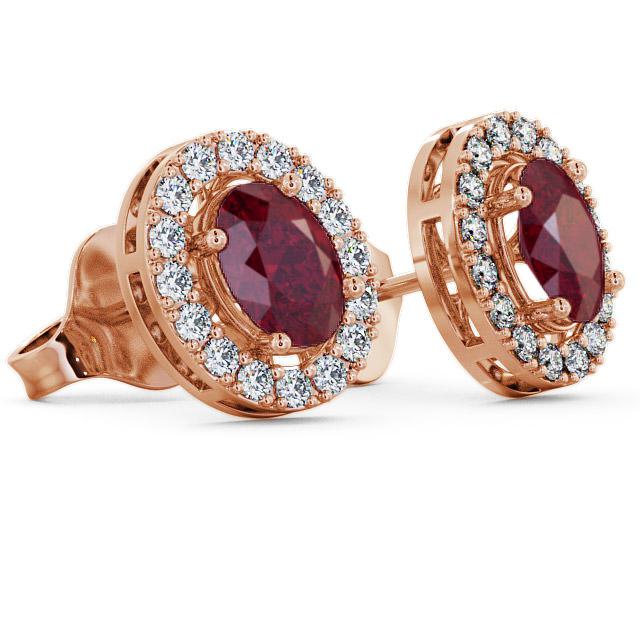Halo Ruby and Diamond 1.62ct Earrings 18K Rose Gold ERG17GEM_RG_RU_THUMB1 