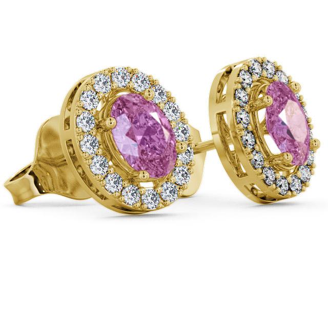 Halo Pink Sapphire and Diamond 1.62ct Earrings 18K Yellow Gold ERG17GEM_YG_PS_THUMB1 