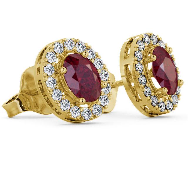 Halo Ruby and Diamond 1.62ct Earrings 18K Yellow Gold ERG17GEM_YG_RU_THUMB1 