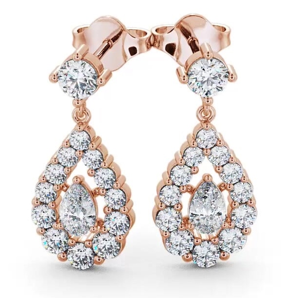 Drop Pear Diamond Glamorous Earrings 9K Rose Gold ERG18_RG_THUMB2 
