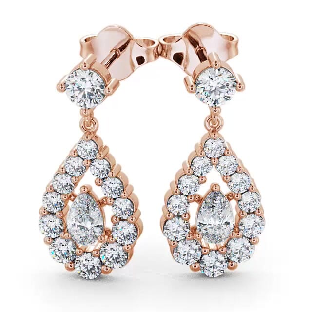 Drop Pear Diamond Earrings 18K Rose Gold - Skyla ERG18_RG_EAR
