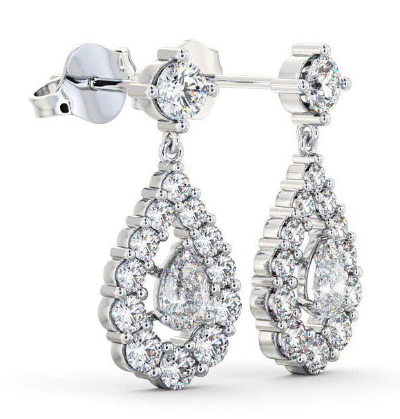 Drop Pear Diamond Glamorous Earrings 18K White Gold ERG18_WG_THUMB1 