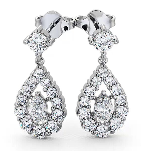 Drop Pear Diamond Glamorous Earrings 9K White Gold ERG18_WG_THUMB2 