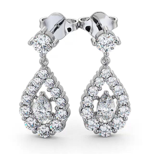 Drop Pear Diamond Earrings 9K White Gold - Skyla ERG18_WG_EAR