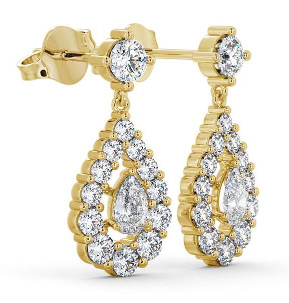 Drop Pear Diamond Glamorous Earrings 18K Yellow Gold ERG18_YG_THUMB1 