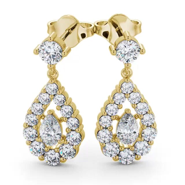 Drop Pear Diamond Earrings 18K Yellow Gold - Skyla ERG18_YG_EAR