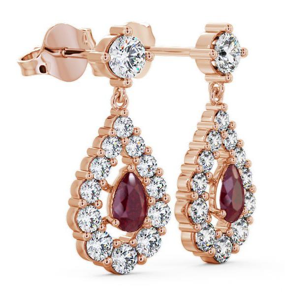 Drop Style Ruby and Diamond 1.88ct Earrings 18K Rose Gold ERG18GEM_RG_RU_THUMB1 