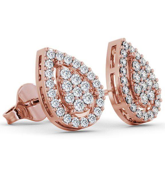 Cluster Round Diamond Pear Shape Design Earrings 18K Rose Gold ERG19_RG_THUMB1 