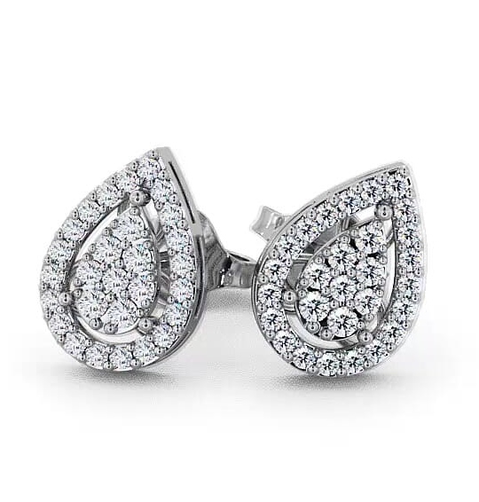 Cluster Round Diamond Pear Shape Design Earrings 9K White Gold ERG19_WG_THUMB2.jpg 