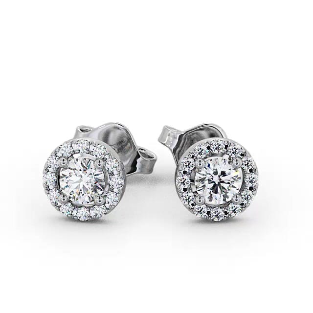 Halo Round Diamond Earrings 9K White Gold - Alanie ERG1_WG_EAR
