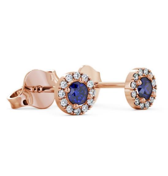Halo Blue Sapphire and Diamond 0.40ct Earrings 9K Rose Gold ERG1GEM_RG_BS_THUMB1 