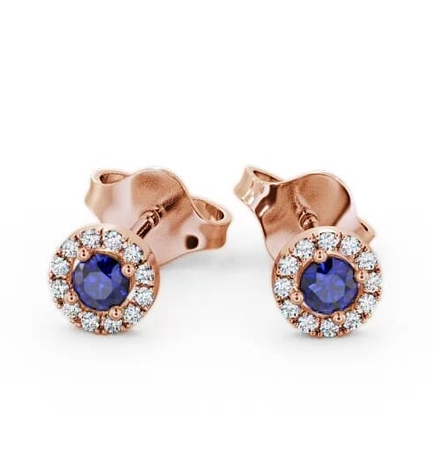 Halo Blue Sapphire and Diamond 0.40ct Earrings 18K Rose Gold ERG1GEM_RG_BS_THUMB2 