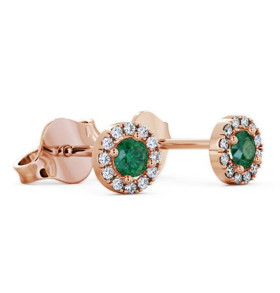 Halo Emerald and Diamond 0.34ct Earrings 18K Rose Gold ERG1GEM_RG_EM_THUMB1 