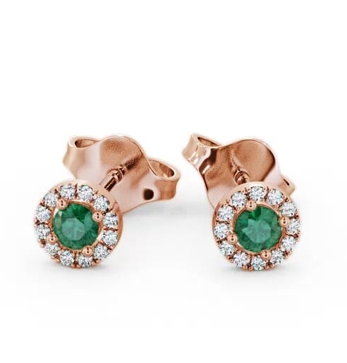Halo Emerald and Diamond 0.34ct Earrings 18K Rose Gold ERG1GEM_RG_EM_THUMB1