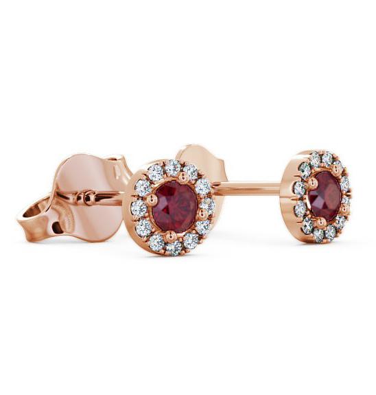 Halo Ruby and Diamond 0.40ct Earrings 18K Rose Gold ERG1GEM_RG_RU_THUMB1 