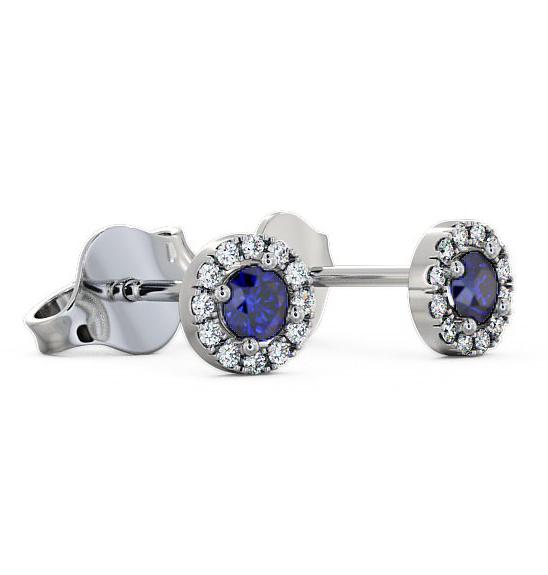 Halo Blue Sapphire and Diamond 0.40ct Earrings 9K White Gold ERG1GEM_WG_BS_THUMB1 