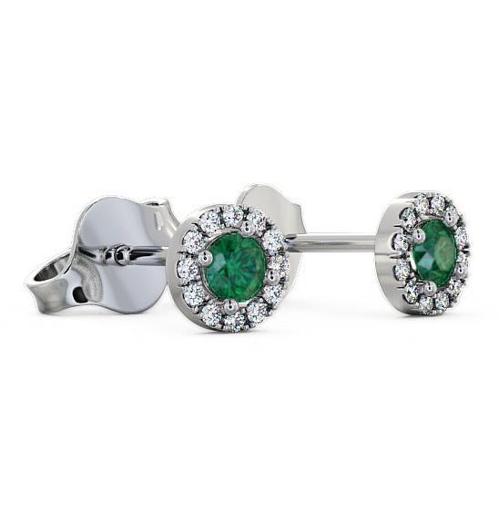 Halo Emerald and Diamond 0.34ct Earrings 18K White Gold ERG1GEM_WG_EM_THUMB1 