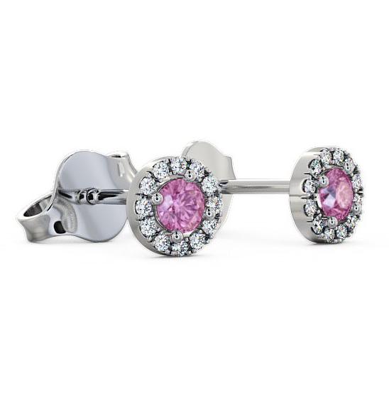 Halo Pink Sapphire and Diamond 0.40ct Earrings 9K White Gold ERG1GEM_WG_PS_THUMB1 