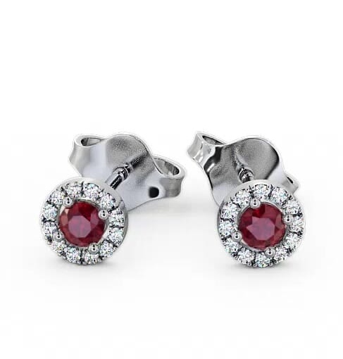 Halo Ruby and Diamond 0.40ct Earrings 18K White Gold ERG1GEM_WG_RU_THUMB2 