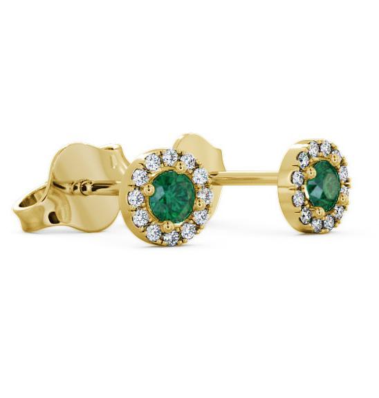 Halo Emerald and Diamond 0.34ct Earrings 18K Yellow Gold ERG1GEM_YG_EM_THUMB1 