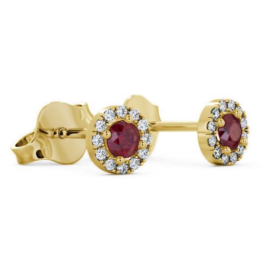 Halo Ruby and Diamond 0.40ct Earrings 18K Yellow Gold ERG1GEM_YG_RU_THUMB1 