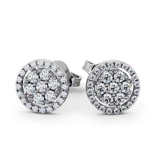 Cluster Round Diamond with Halo Earrings 9K White Gold ERG20_WG_THUMB1