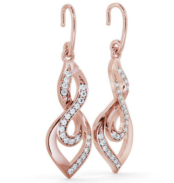 Drop Round Diamond 0.22ct Elegant Earrings 18K Rose Gold ERG22_RG_THUMB1 