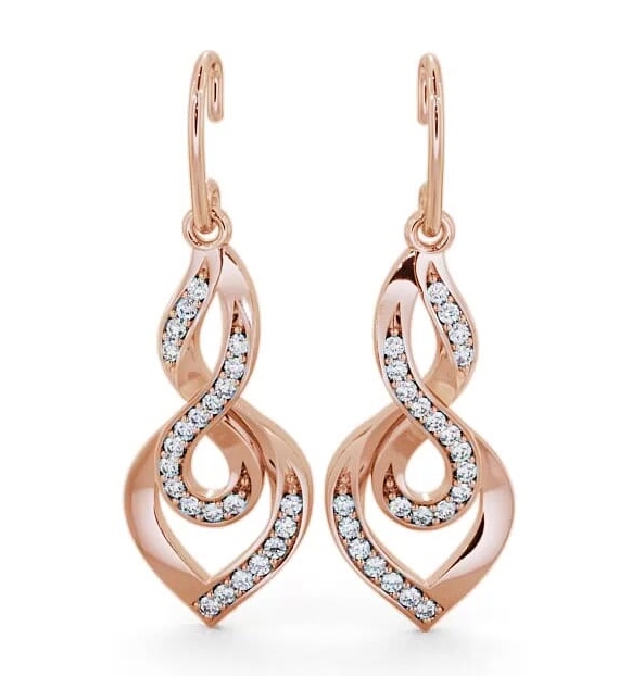 Drop Round Diamond 0.22ct Elegant Earrings 18K Rose Gold ERG22_RG_THUMB2 