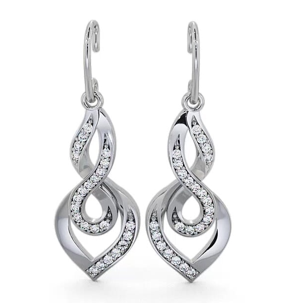 Drop Round Diamond 0.22ct Elegant Earrings 18K White Gold ERG22_WG_THUMB2 