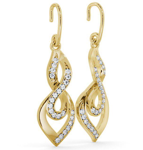 Drop Round Diamond 0.22ct Elegant Earrings 18K Yellow Gold ERG22_YG_THUMB1 