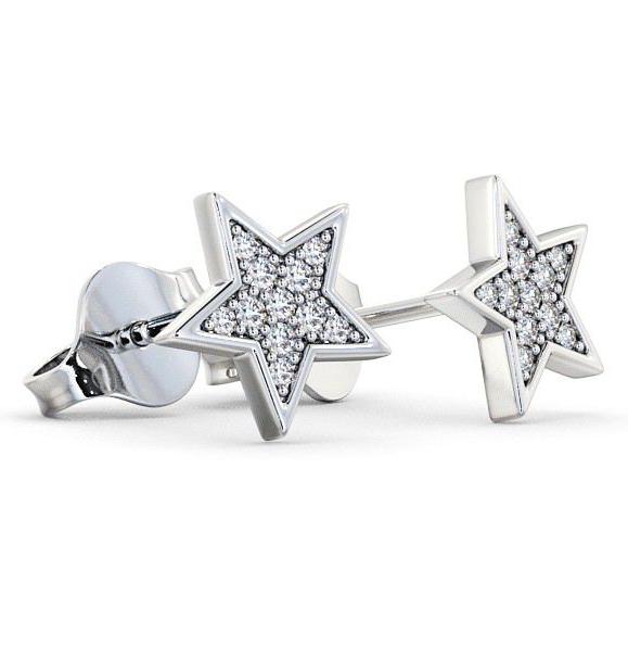 Star Shape Round Diamond Cluster Style Earrings 9K White Gold ERG23_WG_THUMB1 