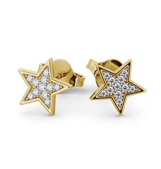 Star Shape Round Diamond Cluster Style Earrings 9K Yellow Gold ERG23_YG_THUMB2 