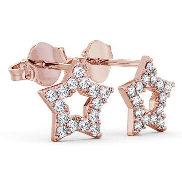 Star Shape Round Diamond Cluster Style Earrings 9K Rose Gold ERG24_RG_THUMB1 