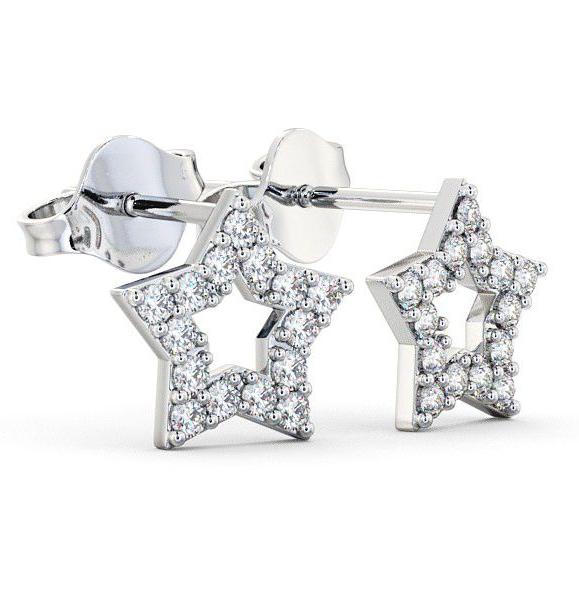 Star Shape Round Diamond Cluster Style Earrings 9K White Gold ERG24_WG_THUMB1 