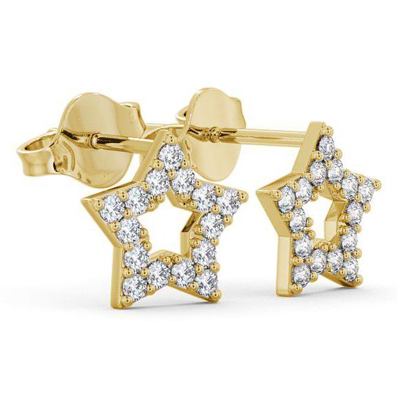 Star Shape Round Diamond Cluster Style Earrings 18K Yellow Gold ERG24_YG_THUMB1 