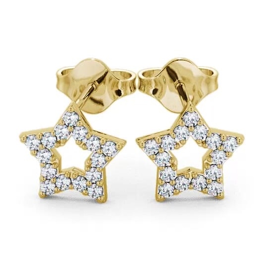 Star Shape Round Diamond Cluster Style Earrings 9K Yellow Gold ERG24_YG_THUMB1