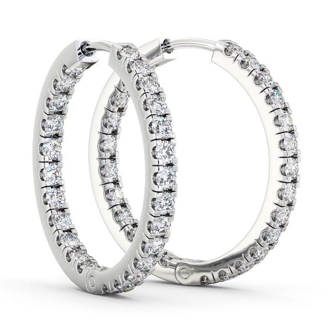 Hoop Round Diamond Earrings 18K White Gold erg25_wg_thumb1.jpg 
