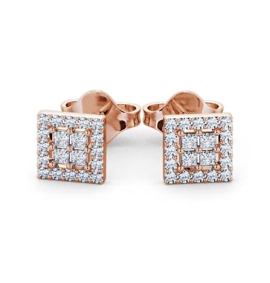 Cluster Diamond Illusion Design Earrings 18K Rose Gold ERG26_RG_THUMB2 