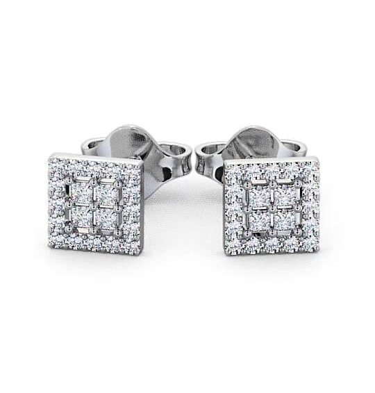 Cluster Diamond Illusion Design Earrings 9K White Gold ERG26_WG_THUMB2 
