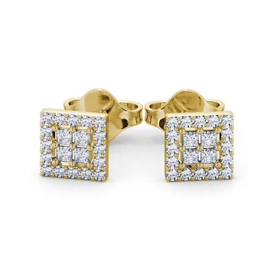 Cluster Diamond Illusion Design Earrings 18K Yellow Gold ERG26_YG_THUMB1