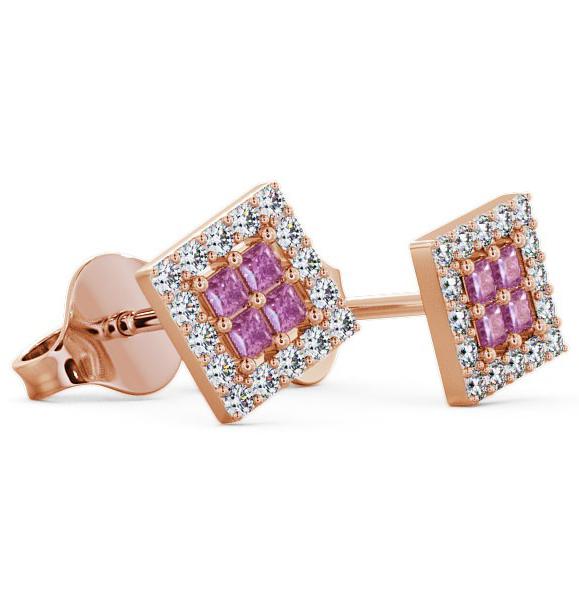 Cluster Pink Sapphire and Diamond 0.26ct Earrings 18K Rose Gold ERG26GEM_RG_PS_THUMB1 