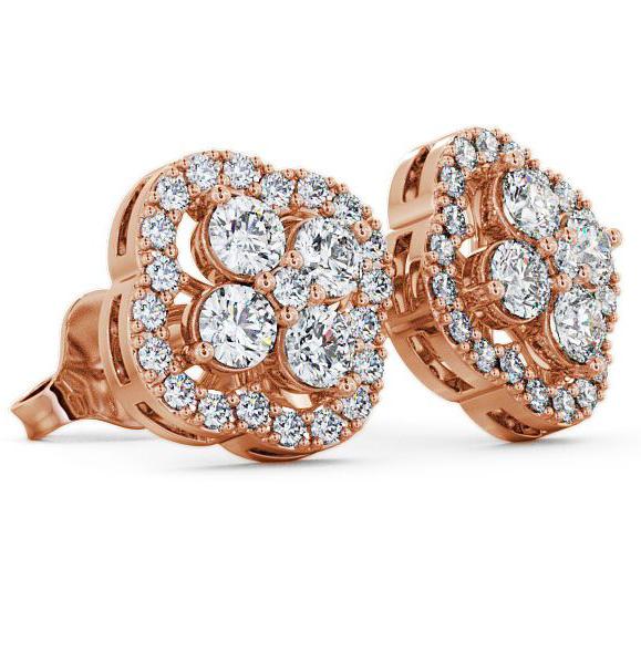 Cluster Round Diamond Clover Design Earrings 9K Rose Gold ERG27_RG_THUMB1 