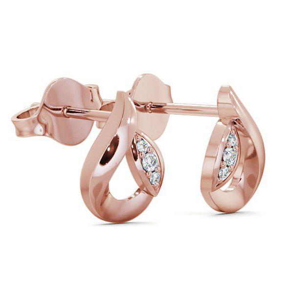 Tear Drop Round Diamond Earrings 18K Rose Gold ERG28_RG_THUMB1 