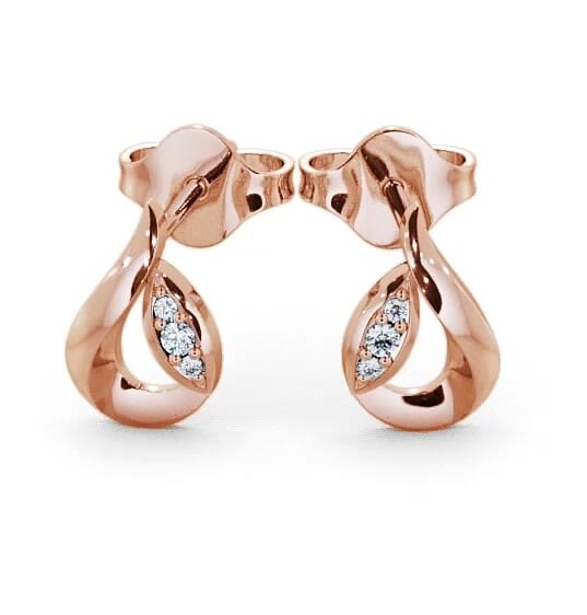 Tear Drop Round Diamond Earrings 18K Rose Gold ERG28_RG_THUMB2 