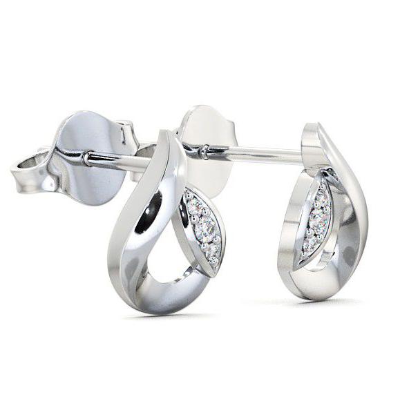 Tear Drop Round Diamond Earrings 18K White Gold ERG28_WG_THUMB1 