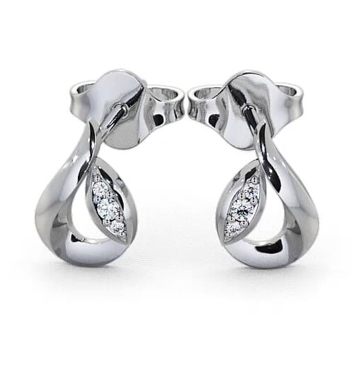 Tear Drop Round Diamond Earrings 18K White Gold ERG28_WG_THUMB2 