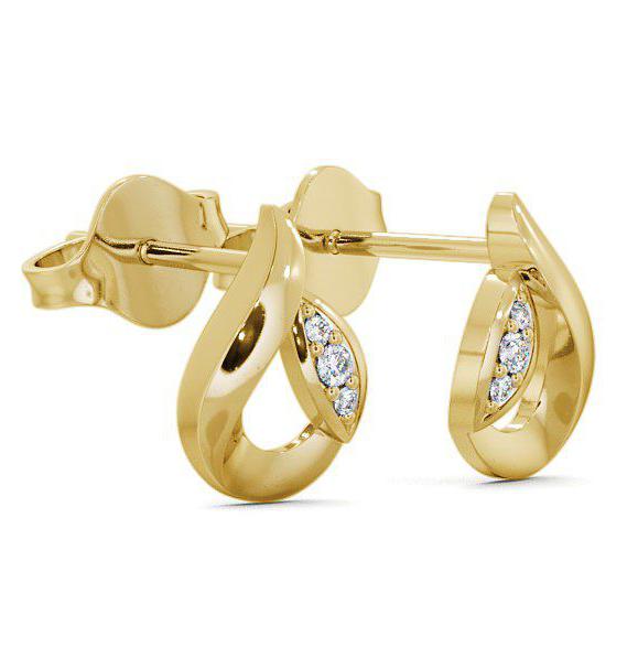 Tear Drop Round Diamond Earrings 18K Yellow Gold ERG28_YG_THUMB1 