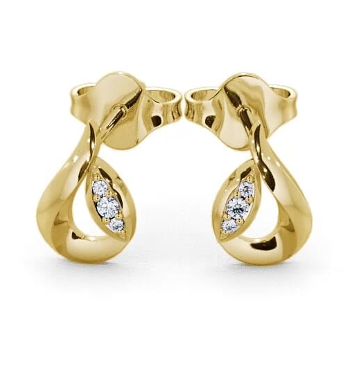 Tear Drop Round Diamond Earrings 18K Yellow Gold ERG28_YG_THUMB2 