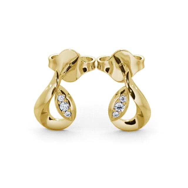 Tear Drop Round Diamond Earrings 9K Yellow Gold - Alida ERG28_YG_EAR