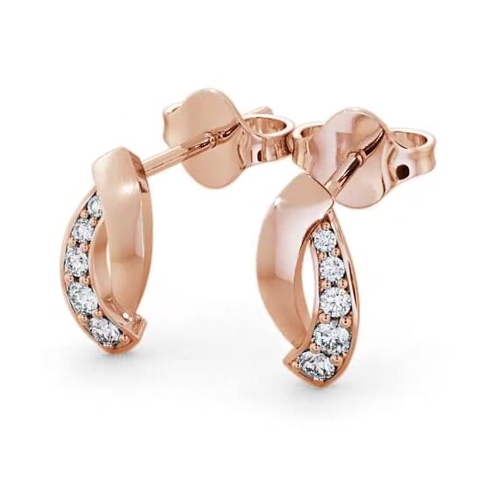 Cluster Round Diamond Channel Set Earrings 9K Rose Gold ERG29_RG_THUMB1